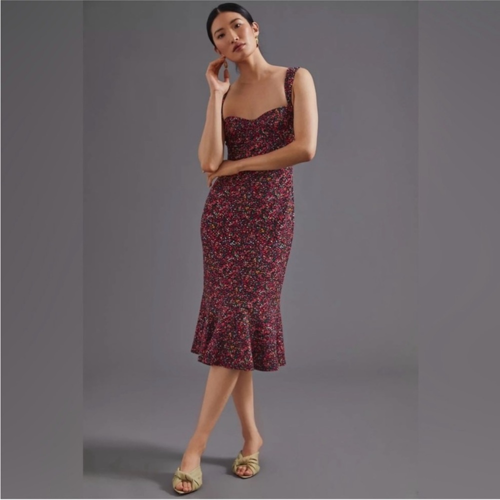 Hutch Floral Midi Dress - Black and Pink